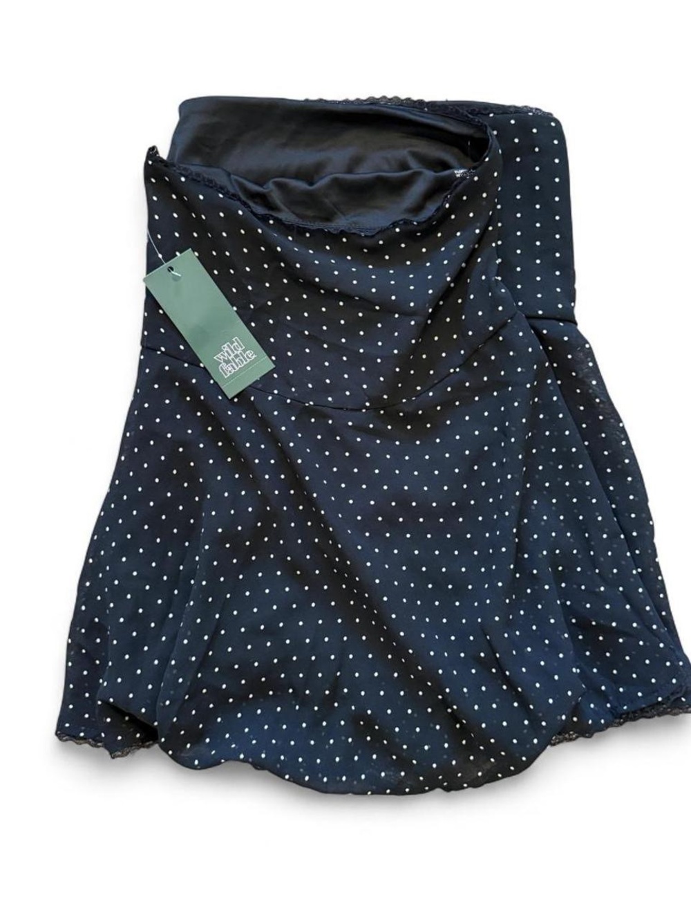 NWT Wild Fable Coquette Polka Dot Mesh Lace Trim Mini Skirt Size XXL Grunge